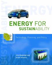 Cover of: Energy for Sustainability: Technology, Planning, Policy
