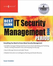 The best damn IT security management book period by Susan Snedaker