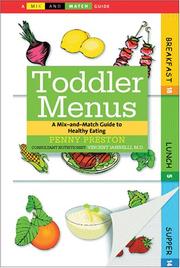 Cover of: Toddler Menus by Penny Preston