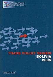 Cover of: Trade Policy Review: Bolivia 2005 (Trade Policy Review)