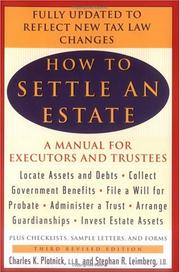Cover of: How to settle an estate | Charles Plotnick