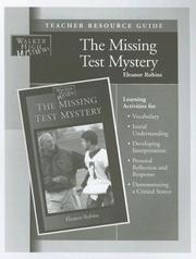 Cover of: Missing Test Mystery Teacher Resource Guide (Walker High Mysteries)