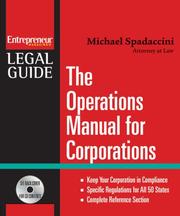 Cover of: The Operations Manual for Corporations (Entrepreneur Magazine's Legal Guide) by Michael Spadaccini