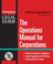 Cover of: The Operations Manual for Corporations (Entrepreneur Magazine's Legal Guide)