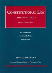 Cover of: Constitutional Law, Cases and Materials 2006: Concise, Supplement (University Casebook)