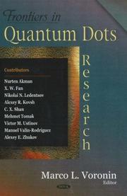 Cover of: Frontiers in Quantum Dots Research by Marco L. Voronin