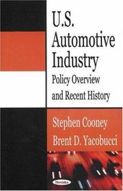 Cover of: U.S. Automotive Industry: Policy Overview And Recent History
