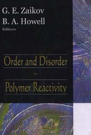 Cover of: Order And Disorder in Polymers Reactivity