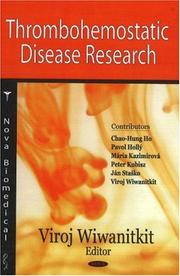 Advances in Thrombohemostatic Disease Research by Viroj Wiwanitkit.