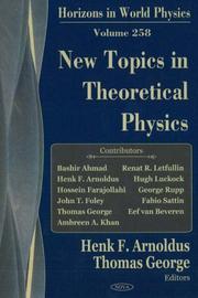 Cover of: New Topics in Theoretical Physics (Horizon in World Physics)