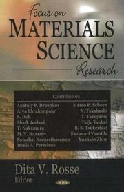 Cover of: Focus on Materials Science Research by Dita V. Rosse, Dita V. Rosse