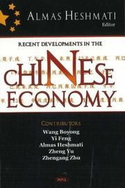 Cover of: Recent Developments in the Chinese Economy