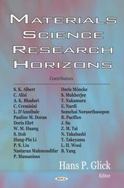 Cover of: Materials Science Research Frontiers | Hans P. Glick