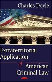 Cover of: Extraterritorial Application of American Criminal Law | Charles Doyle