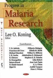 Progress in Malaria Research by Lee O. Koning