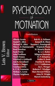 Cover of: Psychology of Motivation by Lois V. Brown