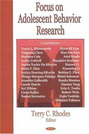 Cover of: Focus on Adolescent Behavior Research