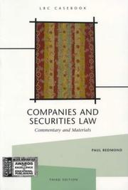 Cover of: Companies and securities law | Paul Redmond