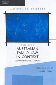 Cover of: Australian family law in context by Patrick Parkinson