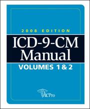 Cover of: 2008 ICD-9-CM Manual Volumes 1, and 2 by Hcpro Inc., Hcpro Inc.