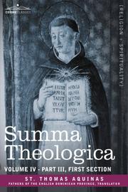Cover of: Summa Theologica, Volume 4 (Part III, First Section) by Thomas Aquinas