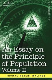Cover of: An essay on the principle of population: Volume II