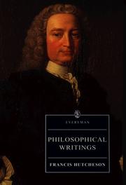 Cover of: Philosophical Writings by Francis Hutcheson