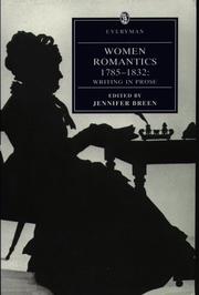 Cover of: Women Romantics 1785-1832: Writing in Prose (Everyman Library)