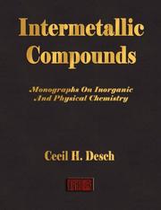 Cover of: Intermetallic Compounds - Monographs On Inorganic And Physical Chemistry