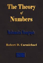 Cover of: The Theory Of Numbers - Mathematical Monographs
