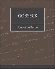 Cover of: Gobseck by Honoré de Balzac