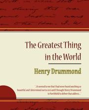 Cover of: The Greatest Thing in the World - Henry Drummond