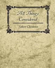 Cover of: All Things Considered by Gilbert Keith Chesterton