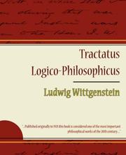 Cover of: Tractatus Logico-Philosophicus - Ludwig Wittgenstein by Ludwig Wittgenstein, Ludwig Wittgenstein