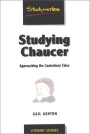 Cover of: Studying Chaucer: Approaching Canterbury Tales (Studymates)