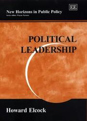 Cover of: Political Leadership (New Horizons in Public Policy series) by Howard J. Elcock