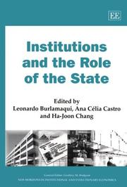 Cover of: Institutions and the Role of the State (New Horizons in Institutional and Evolutionary Economics Series)