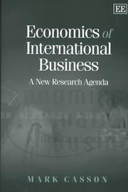 Cover of: Economics of International Business: A New Research Agenda
