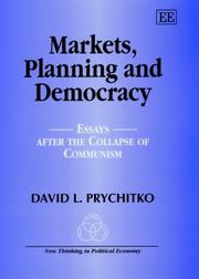Cover of: Markets, Planning and Democracy: Essays After the Collapse of Socialism (New Thinking in Political Economy Series)