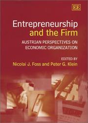 Cover of: Entrepreneurship and the Firm: Austrian Perspectives on Economic Organization