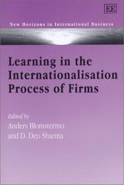 Cover of: Learning in the Internationalisation Process of Firms (New Horizons in International Business) by 