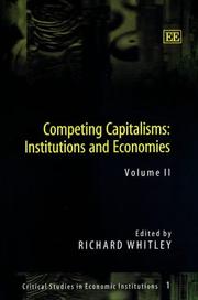 Cover of: Competing Capitalisms: Institutions and Economies (Critical Studies in Economic Institutions Series)
