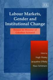 Cover of: Labour Markets, Gender and Institutional Change: Essays in Honour of Gunther Schmid