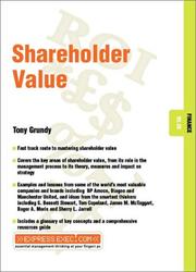 Cover of: Shareholder Value by Tony Grundy