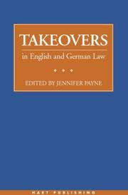 Cover of: Takeovers in English and German Law