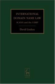 Cover of: International Domain Name Law: Icann and the Udrp