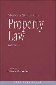 Cover of: Modern Studies in Property Law | Elizabeth Cooke