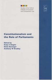 Cover of: Constitutionalism And the Role of Parliaments (Studies of the Oxford Institute of European and Comparative Law)