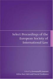 Cover of: Select Proceedings of the European Society of International Law 2006