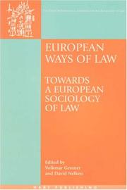 Cover of: European Ways of Law: Towards a European Sociology of Law (Law and Society)